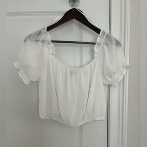 HYFVE women’s crop top/ blouse puff sleeves Sz. M white